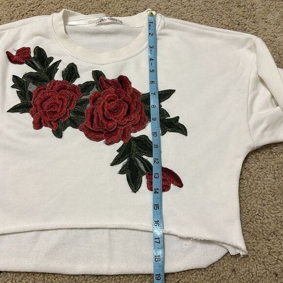 Saints + Secrets Cropped Sweatshirt with roses - Picture 8 of 8